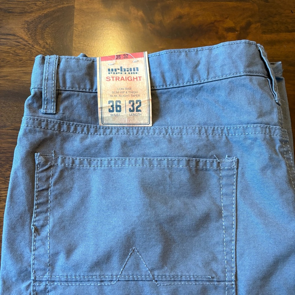 NEW MENS URBAN PIPELINE STRAIGHT 5 PKT CANVAS PANT IN “PEWTER” GREY 100% Cotton